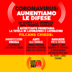 Coronavirus Campagna Filcams di Redesign Agenzia Comunicazione Bologna